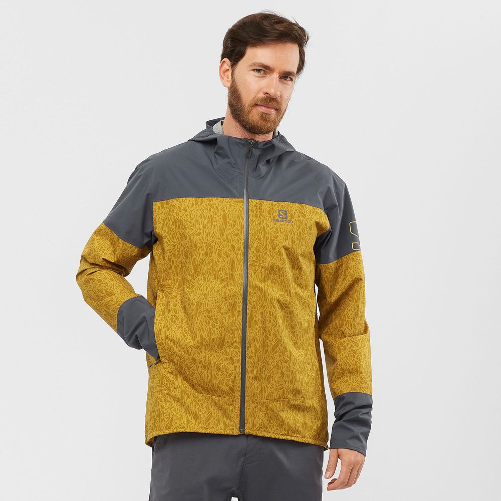 Salomon Israel OUTRACK WATERPROOF 2.5L - Mens Jackets - Yellow (FJWX-58903)